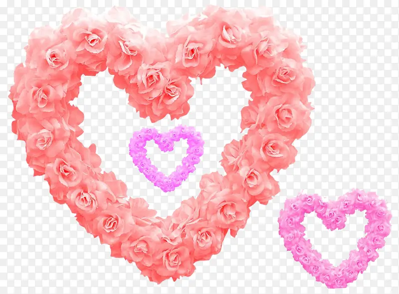 粉色玫瑰花爱心边框