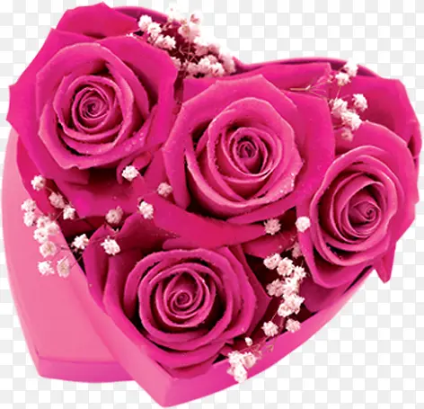 粉色心形玫瑰花素材婚礼