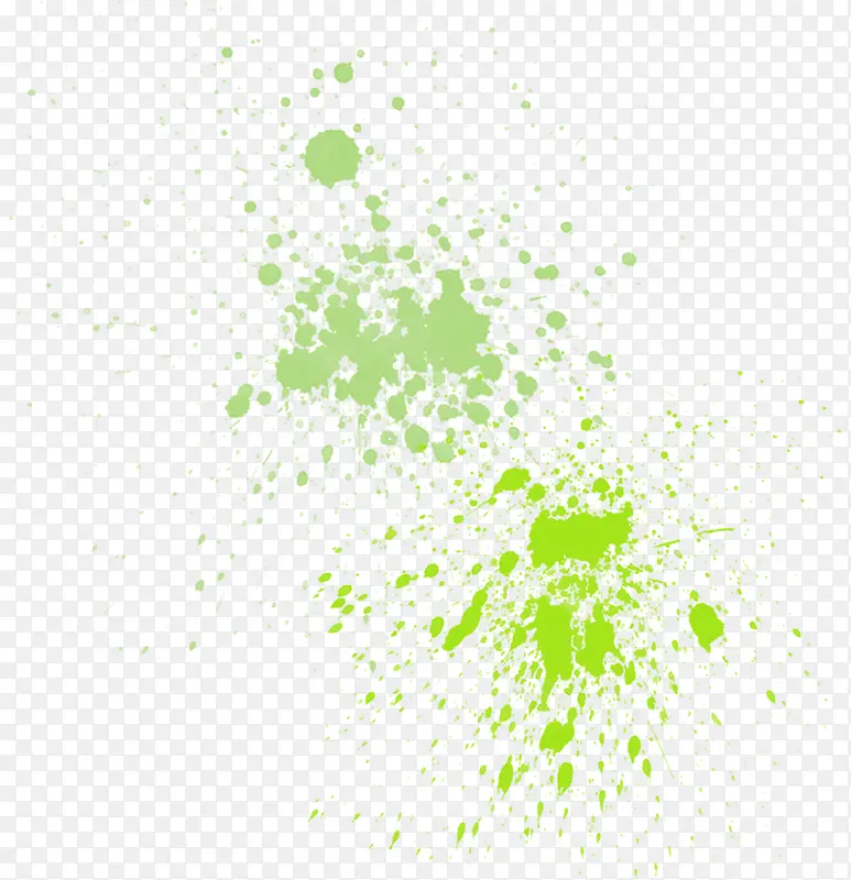 手绘绿色喷溅墨迹插图
