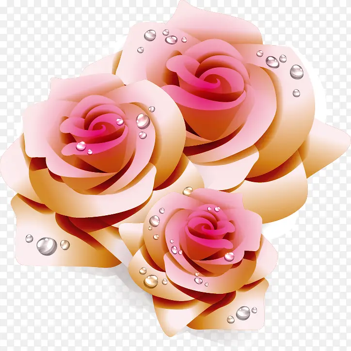 梦幻粉色玫瑰花图案