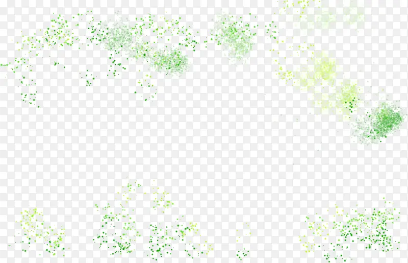 春天绿色墨迹装饰绿叶