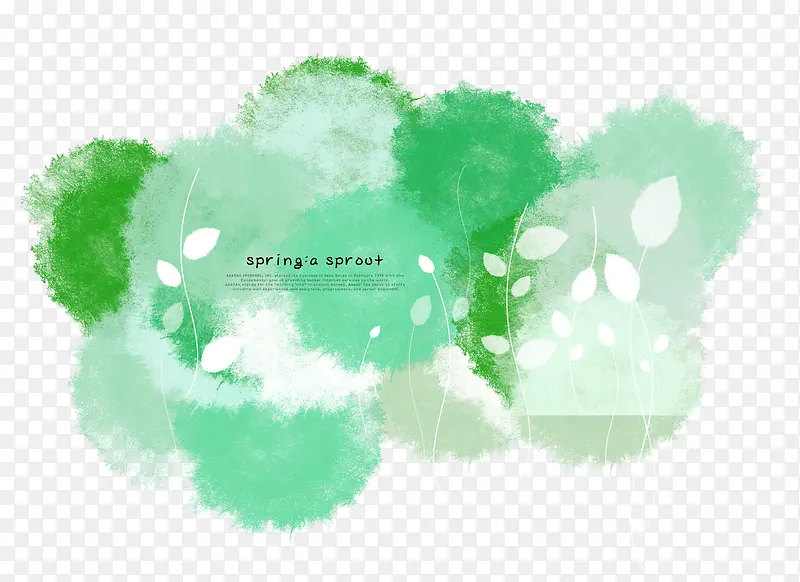 绿色梦幻艺术墨迹装饰