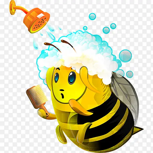 蜜蜂洗澡海报点缀