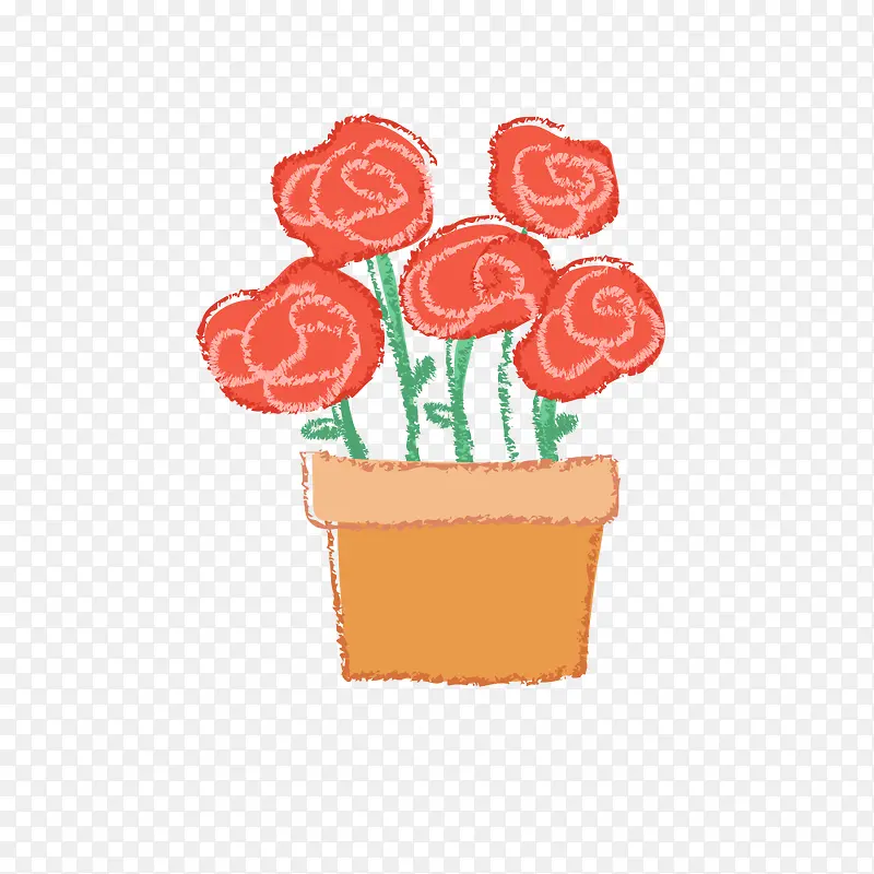 插画风格玫瑰花
