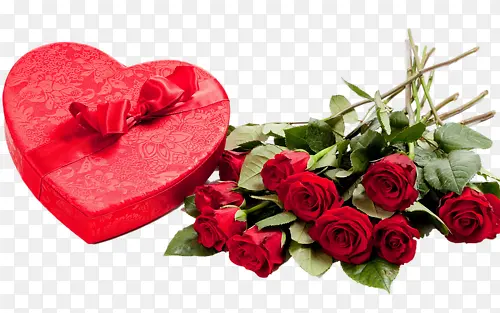红色爱心礼盒玫瑰花