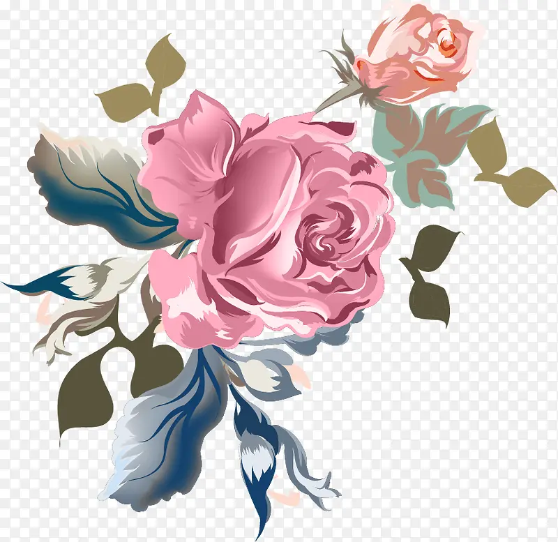 卡通手绘水彩花朵