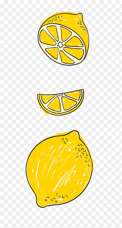 矢量黄色新鲜柠檬手绘