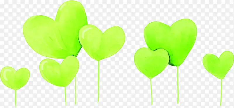 绿色心形气球漂浮装饰