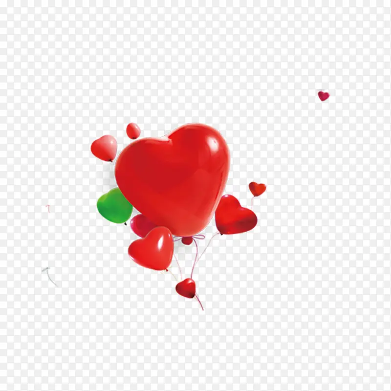 红色心形气球素材