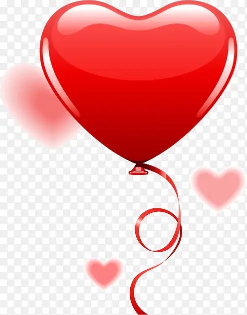 浪漫爱情情人节心形气球丝带