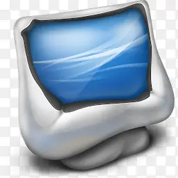 银色胖电脑PNG图标