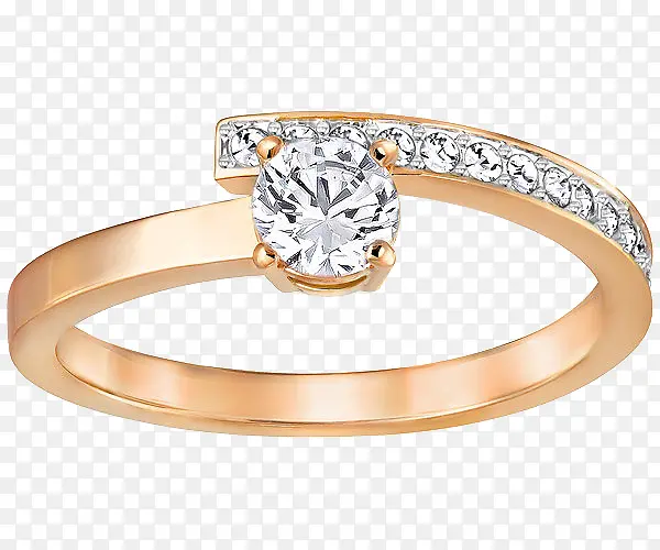施华洛世奇首饰金色钻石戒指