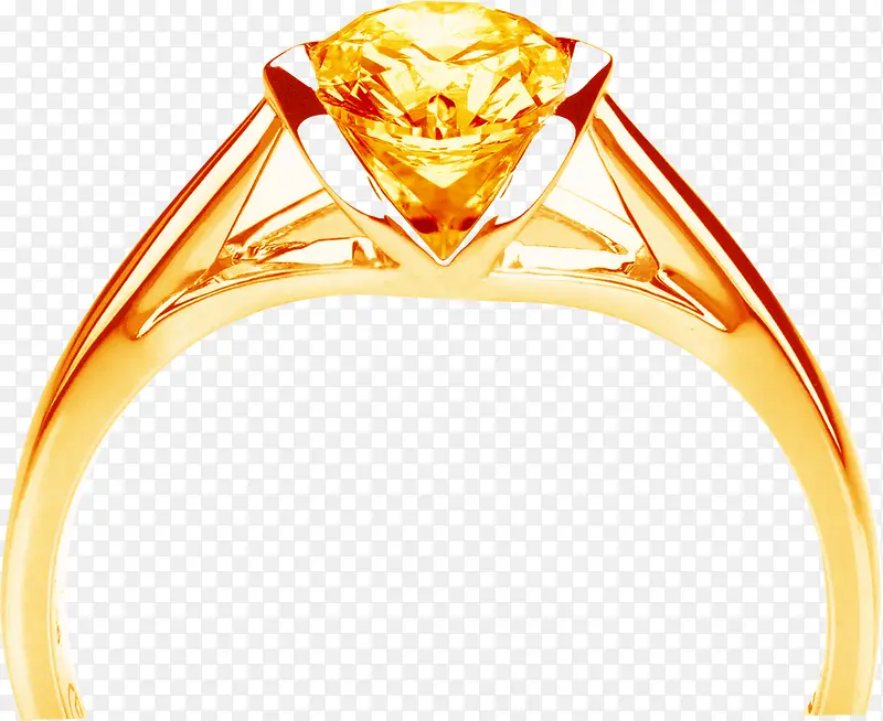 高清金色钻石戒指