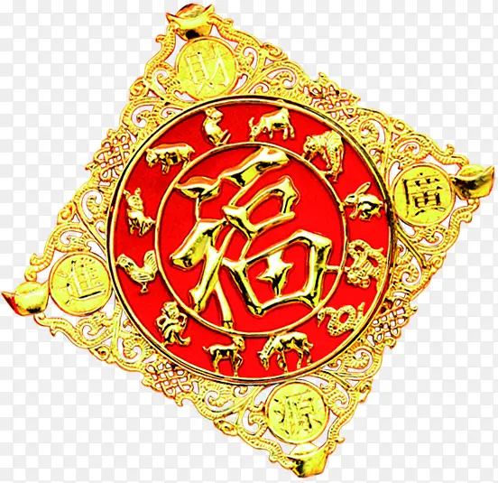 金色吉祥福对联素材