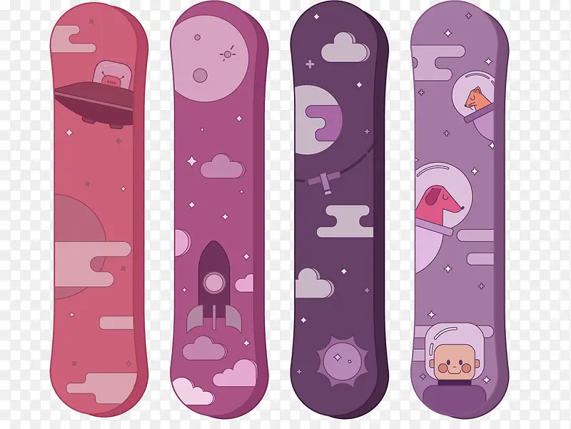 紫色系可爱滑雪板