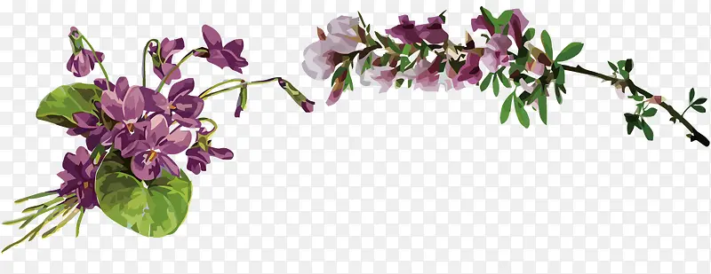 矢量紫色花