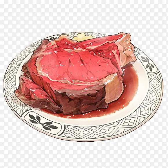 手绘日本美食牛肉