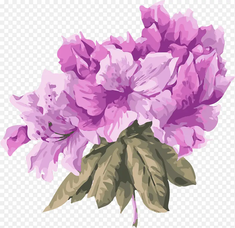 水彩卡通手绘紫色水彩鲜花