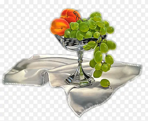 绿色葡萄桃子精致玻璃杯