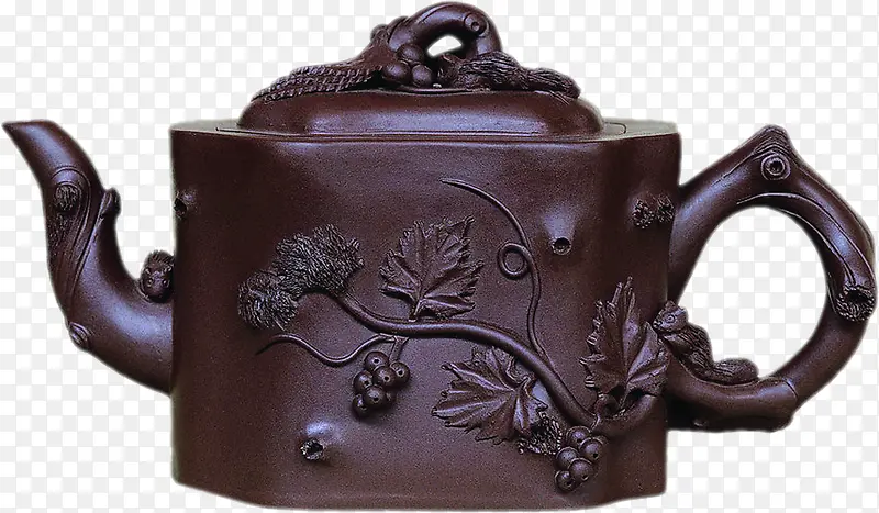 葡萄花纹设计茶壶