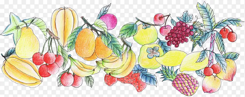 樱桃杨桃香蕉葡萄各种水果