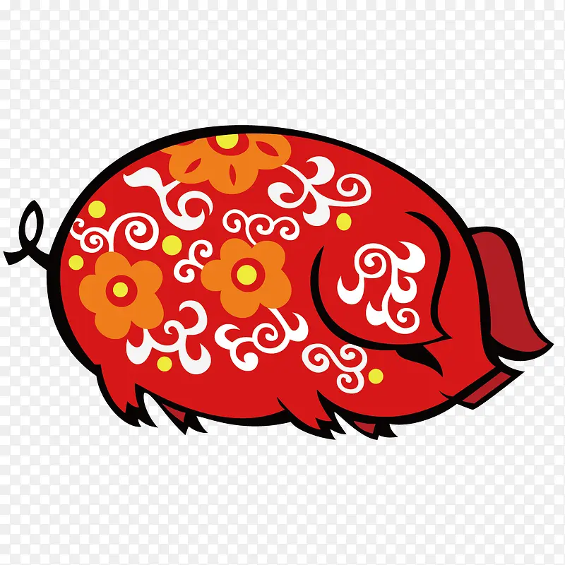 花纹红猪