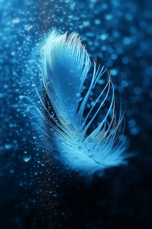 蓝色羽毛美丽漂亮