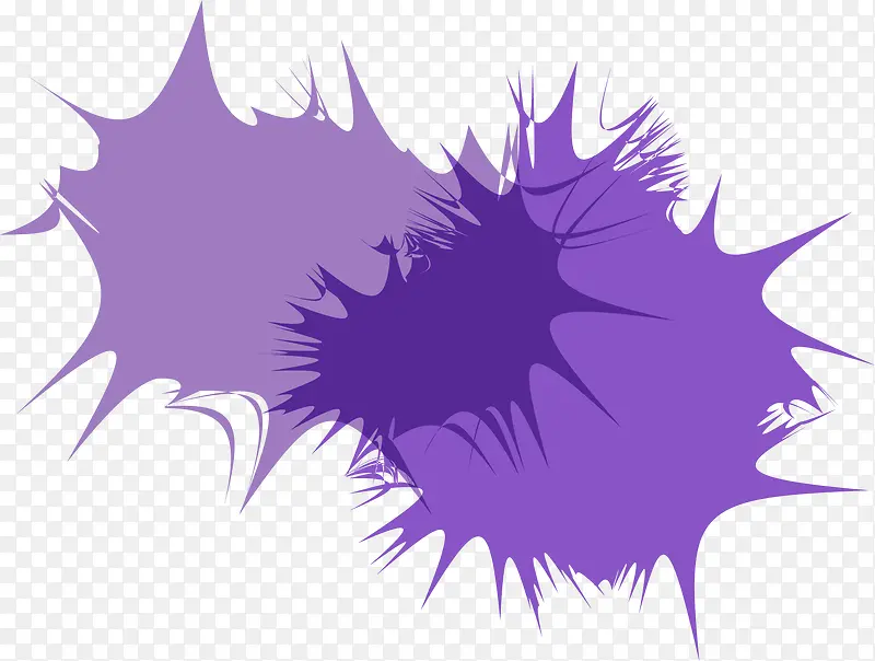 矢量手绘紫色爆炸标签