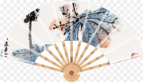 中国风水墨绘画扇子
