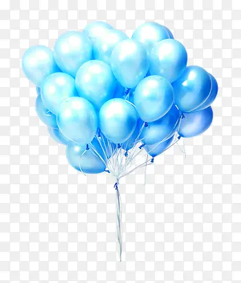 蓝色卡通气球飘浮设计