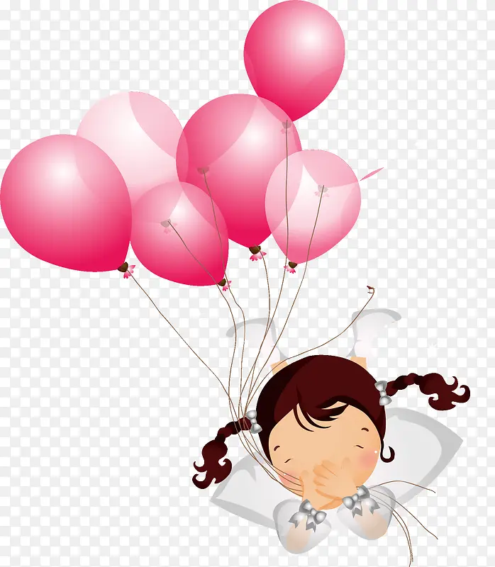 粉色气球小女孩