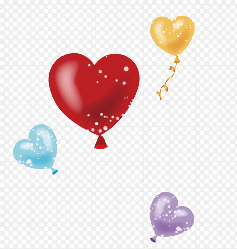 彩色爱心气球装饰图案