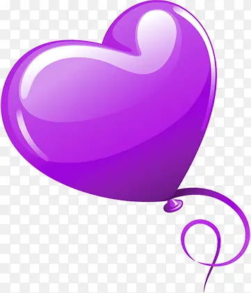 紫色卡通爱心气球