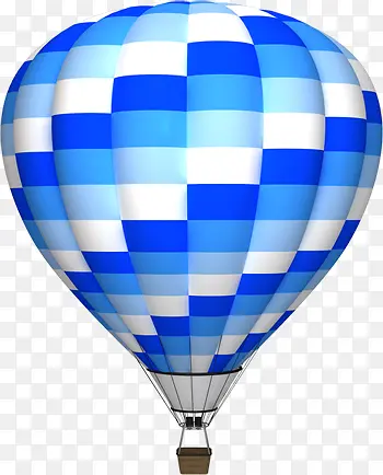 蓝色方格热气球