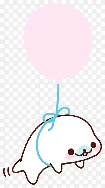 海豚粉色气球卡通