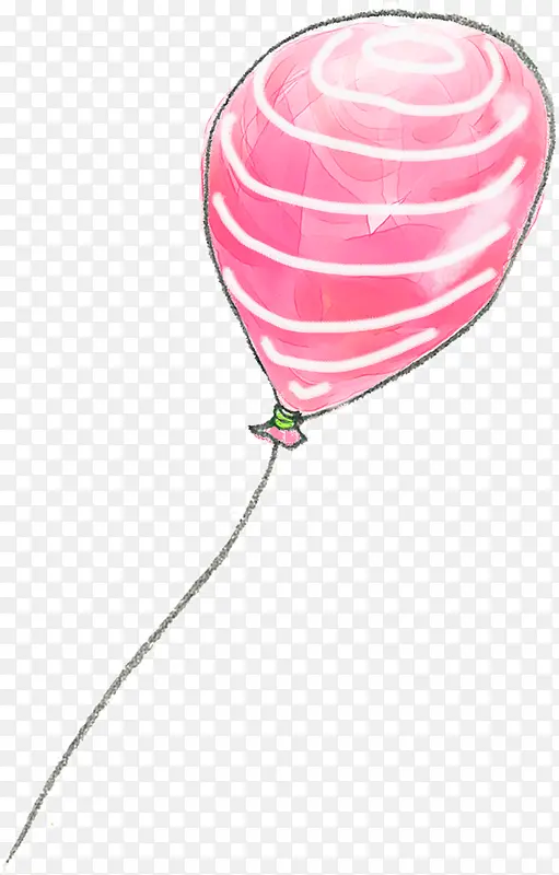 手绘粉色条纹气球