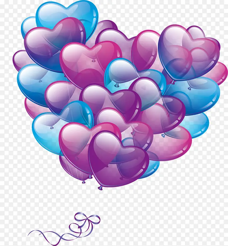 爱心气球装饰图案