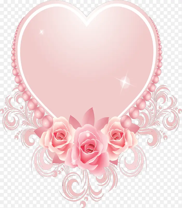 粉色温馨甜美玫瑰爱心