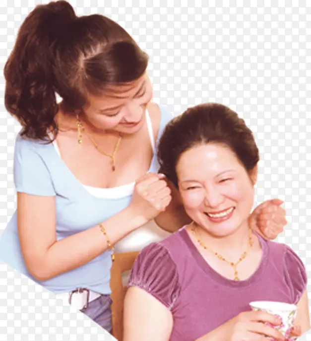 捶背温馨和谐孝心母女