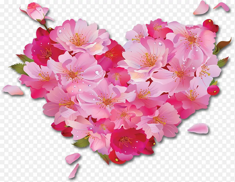 粉色温馨浪漫唯美花朵爱心