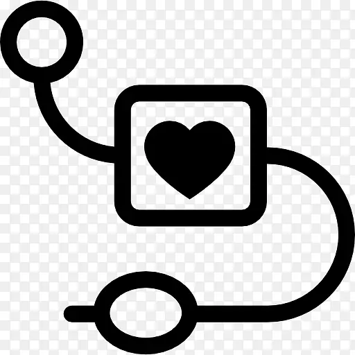 医疗设备与心脏标志图标