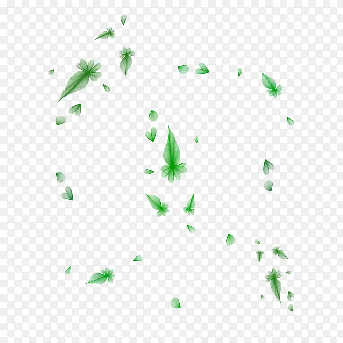 绿色树叶漂浮图案