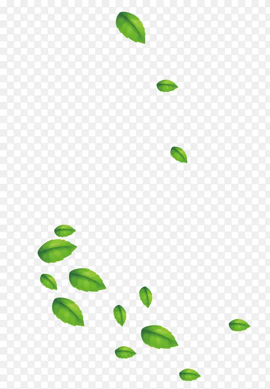 绿色清新树叶漂浮素材