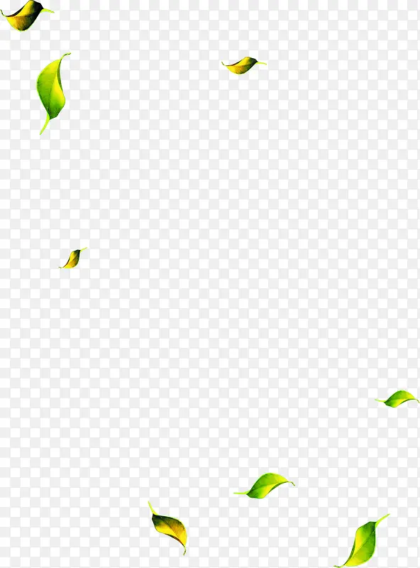 绿色卡通漂浮树叶设计清新