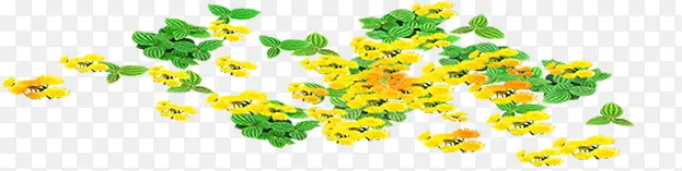 黄绿色清新树叶装饰