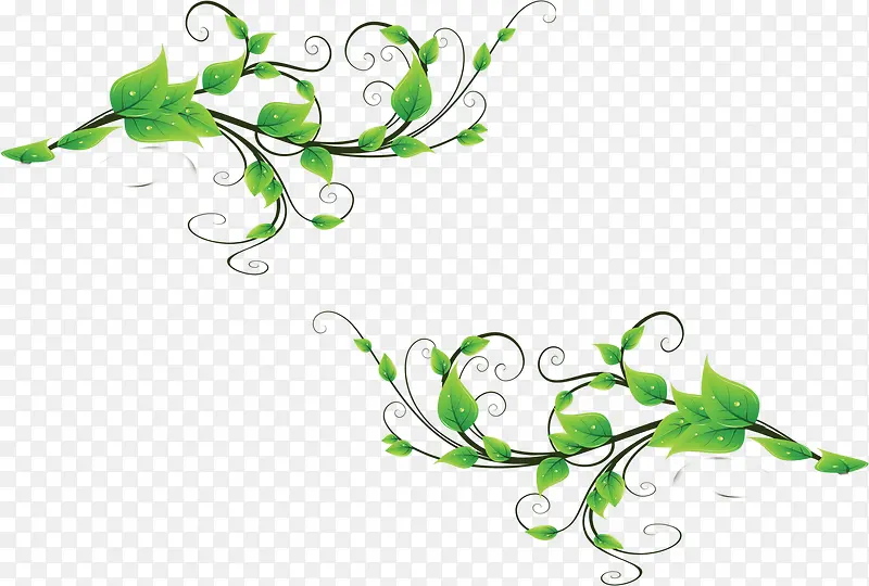 绿色清新春季树叶装饰