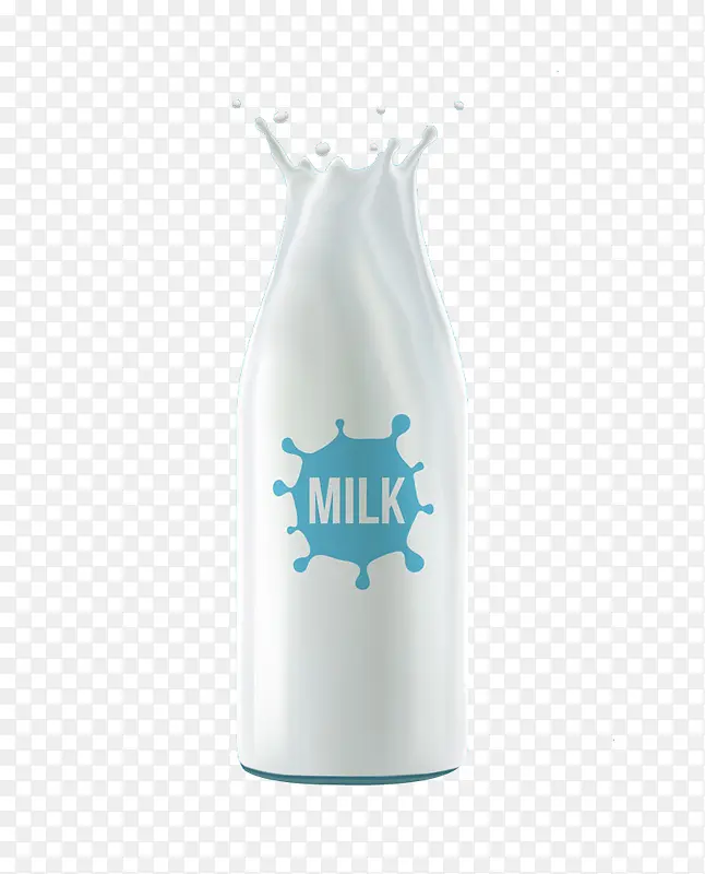 牛奶拼成的瓶子
