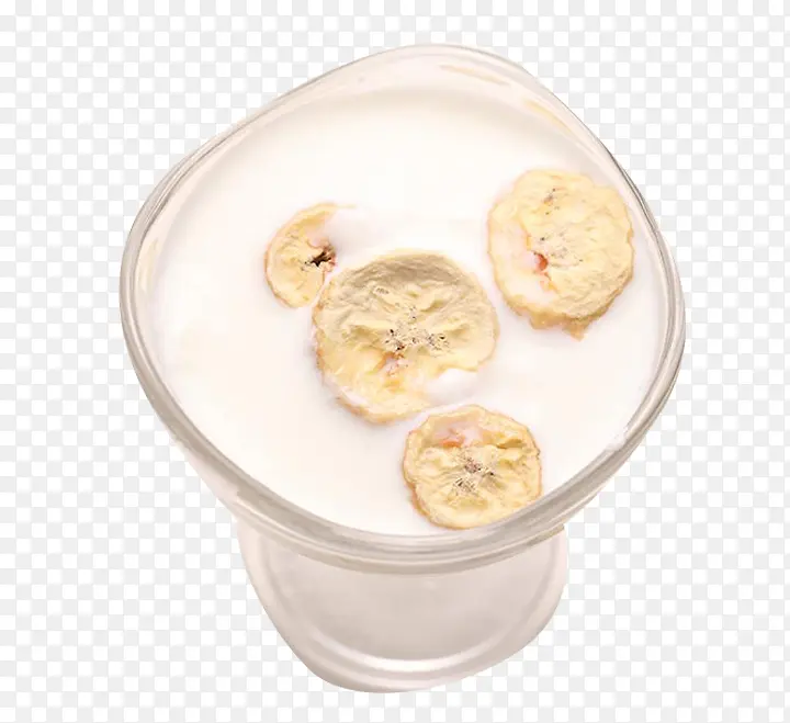牛奶里的香蕉干素材