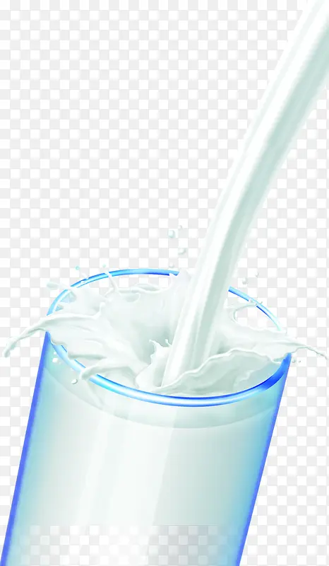 蓝色水杯飞扬牛奶