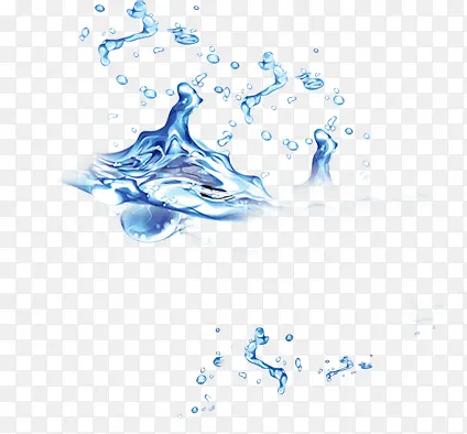 蓝色冰爽夏日液体水流